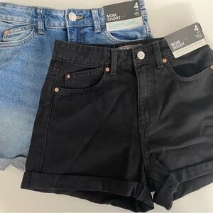 Mom Shorts - blue and black denim Sz4